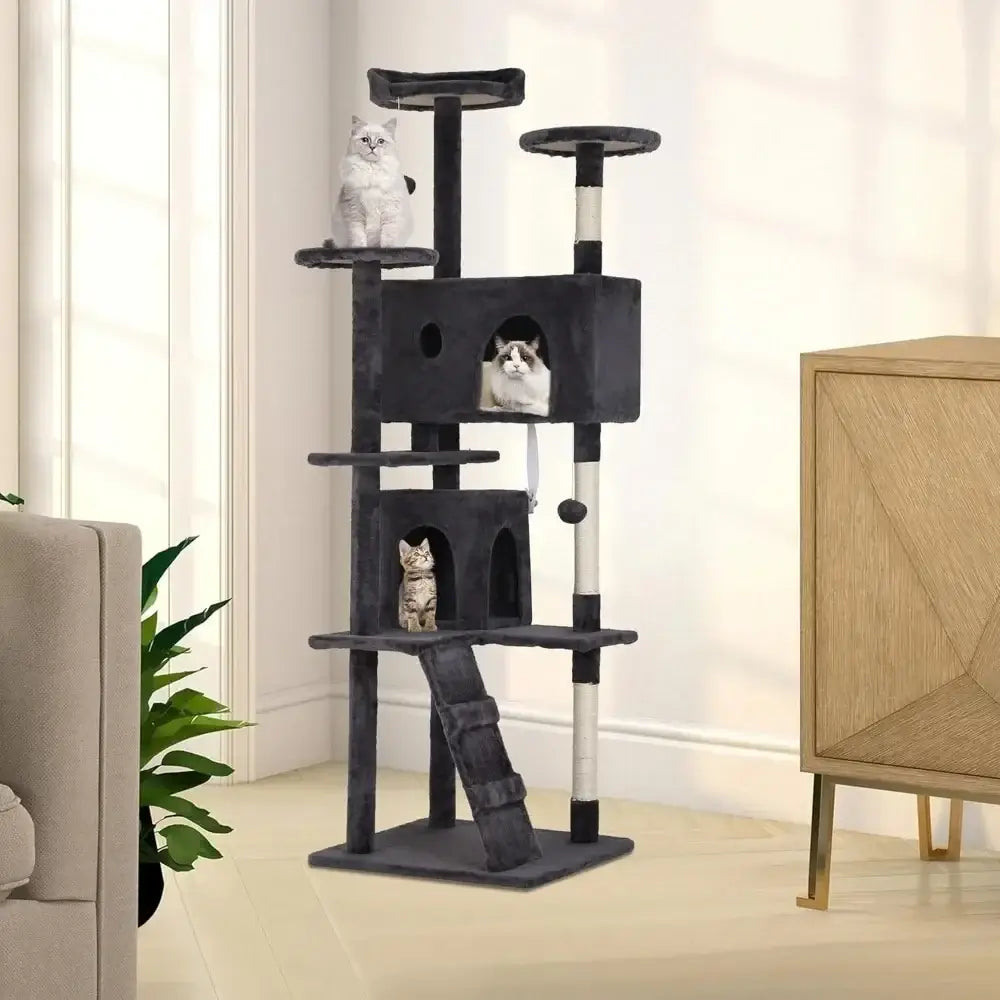 70&quot; Multi-Level Cat Tree Tower with Scratching Posts