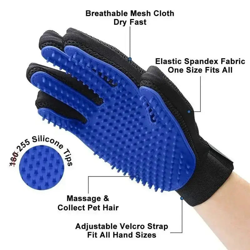 &quot;Silicone Pet Grooming Gloves – Hair Removal &amp; Bathing Brush for Cats and Dogs&quot; - Paws For Baby