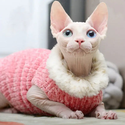 Thick Plush Sweater for Devon Rex &amp; Sphynx Cats