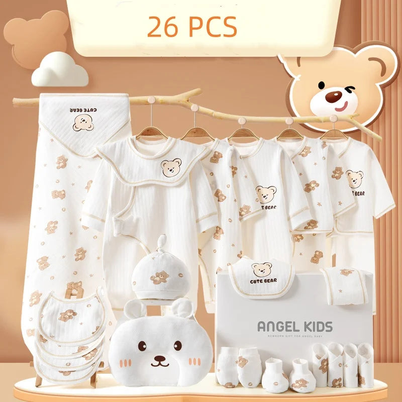 100% Cotton Baby Clothing Set – 21/24/26 Pieces