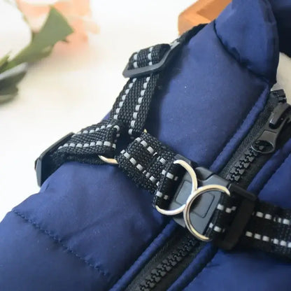 Waterproof Warm Dog Jacket with Harness for All Dogs