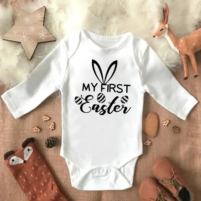 My 1st Easter Baby Romper - Long Sleeve Jumpsuit - Paws For Baby