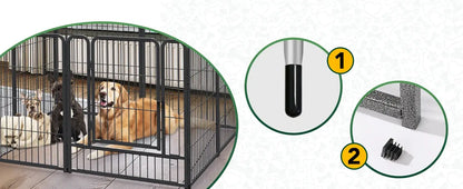 Metal Folding Dog Playpen with Gates