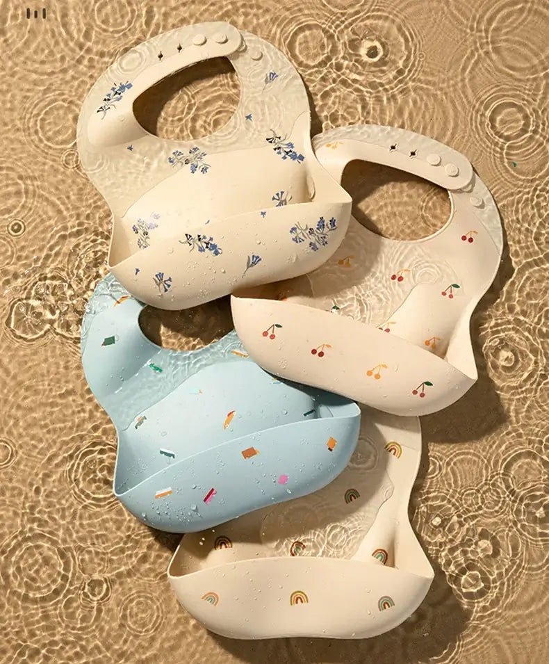 Waterproof Silicone Baby Bib - Adjustable &amp; Easy to Clean - Paws For Baby