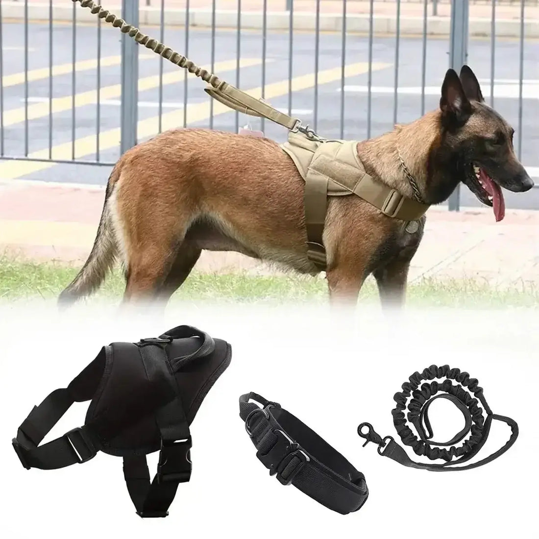 &quot;Tactical Dog Vest – Splashproof Nylon, Adjustable Harness for Medium &amp; Large Dogs&quot; - Paws For Baby