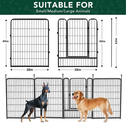 Metal Folding Dog Playpen with Gates