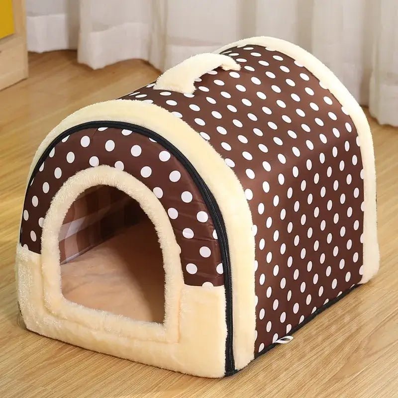 Folding Plush Dog House - Paws For Baby