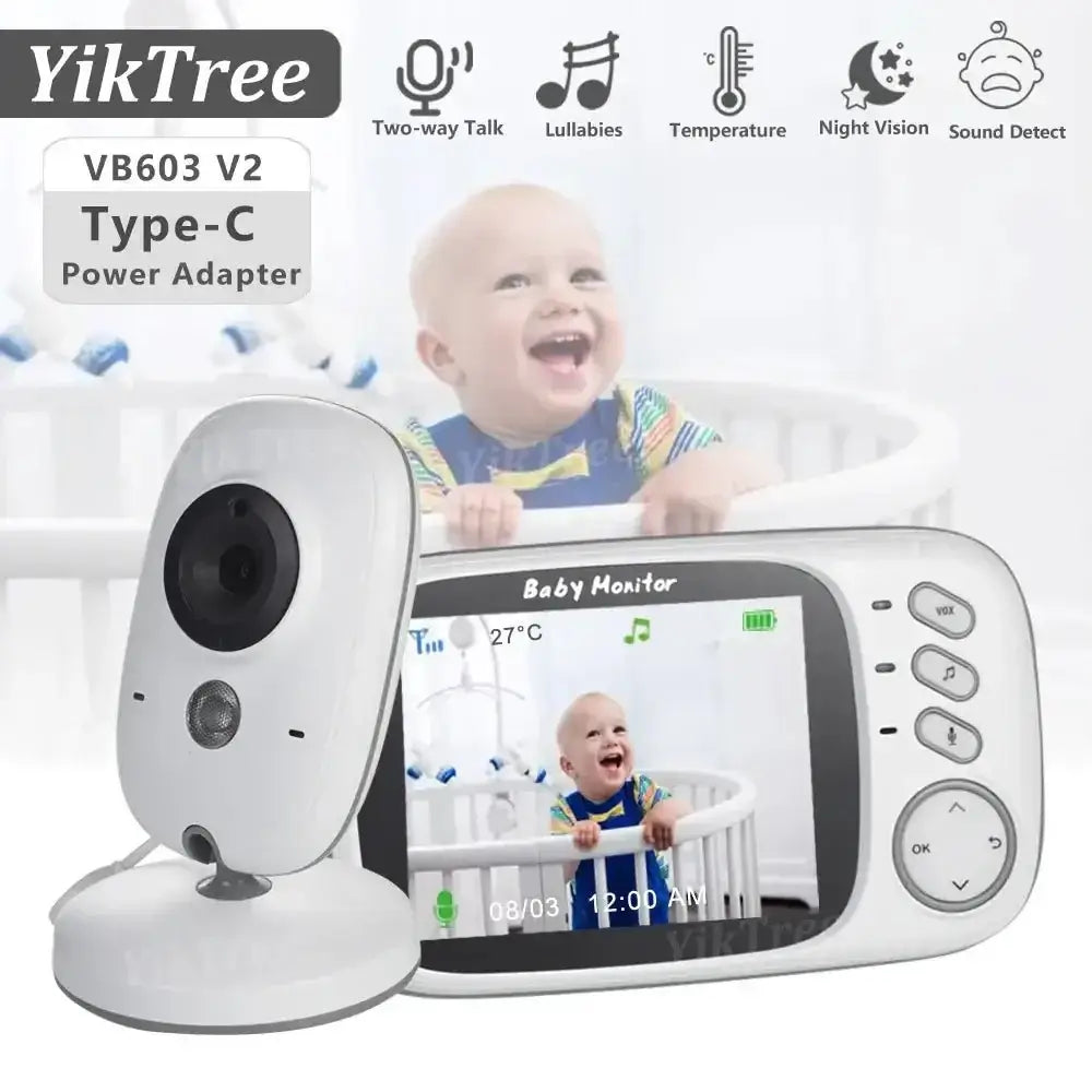 Baby Monitor VB603 V2 with night vision, two-way audio, temperature monitoring, and 3.2&