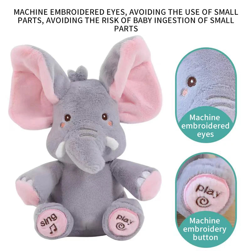 Electric Plush Elephant Toy with Moving Ears