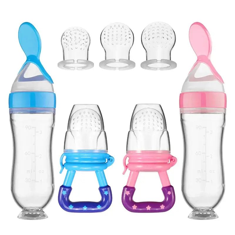 Squeezing Feeding Bottle Cup SiliconeSq - Paws For Baby