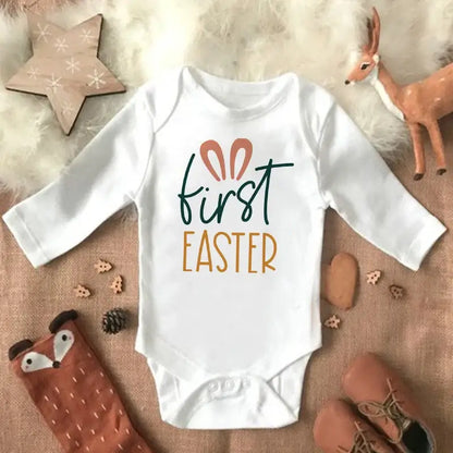 My 1st Easter Baby Romper - Long Sleeve Jumpsuit - Paws For Baby