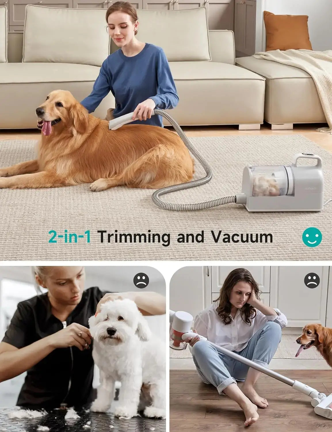 Low Noise Pet Grooming Vacuum Cleaner Kit