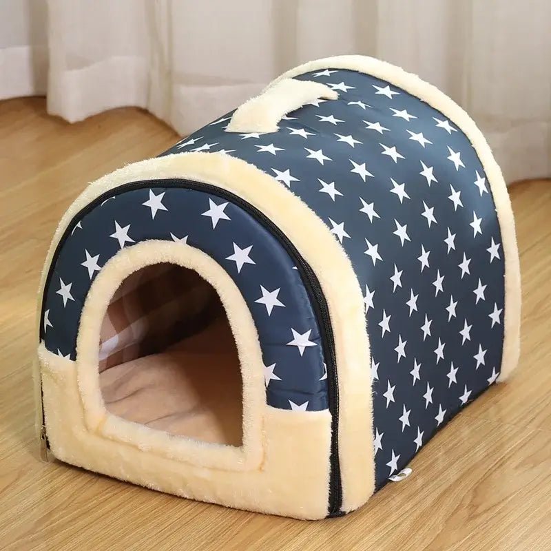 Folding Plush Dog House - Paws For Baby