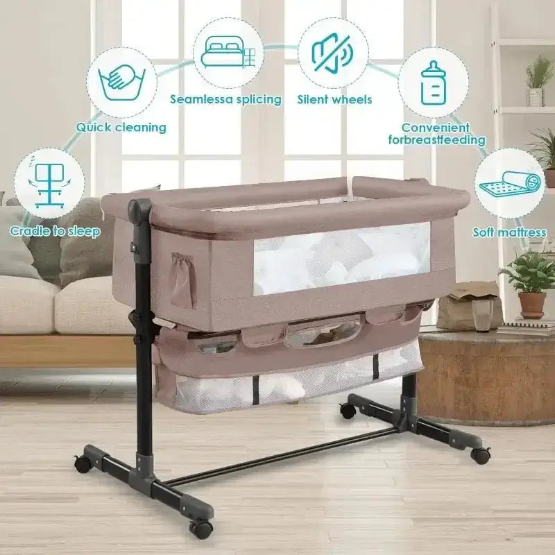 Portable Nursery Bed with Mosquito Net | Adjustable Travel Crib for Newborns - Paws For Baby