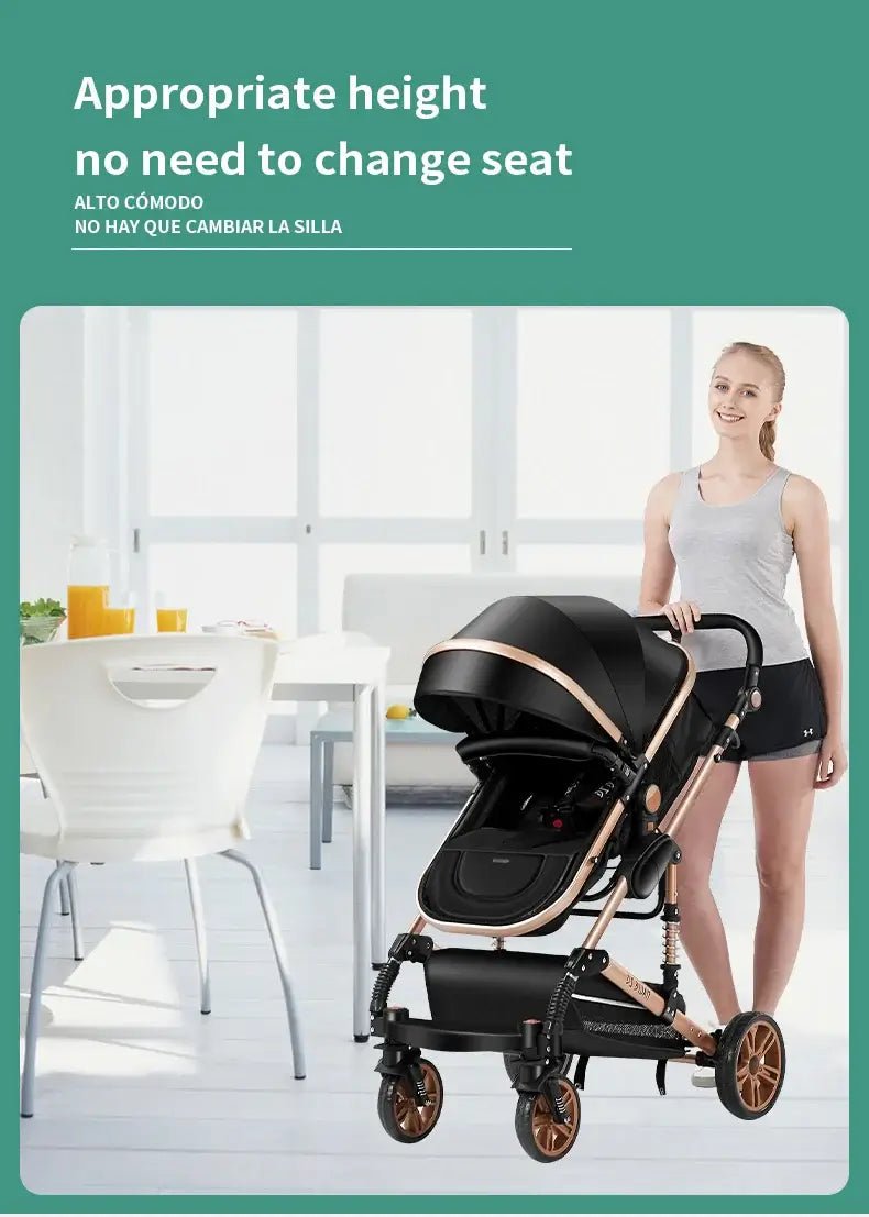 3 - in - 1 baby stroller: lightweight with safety seat and car basets For Child With Car Base - Paws For Baby