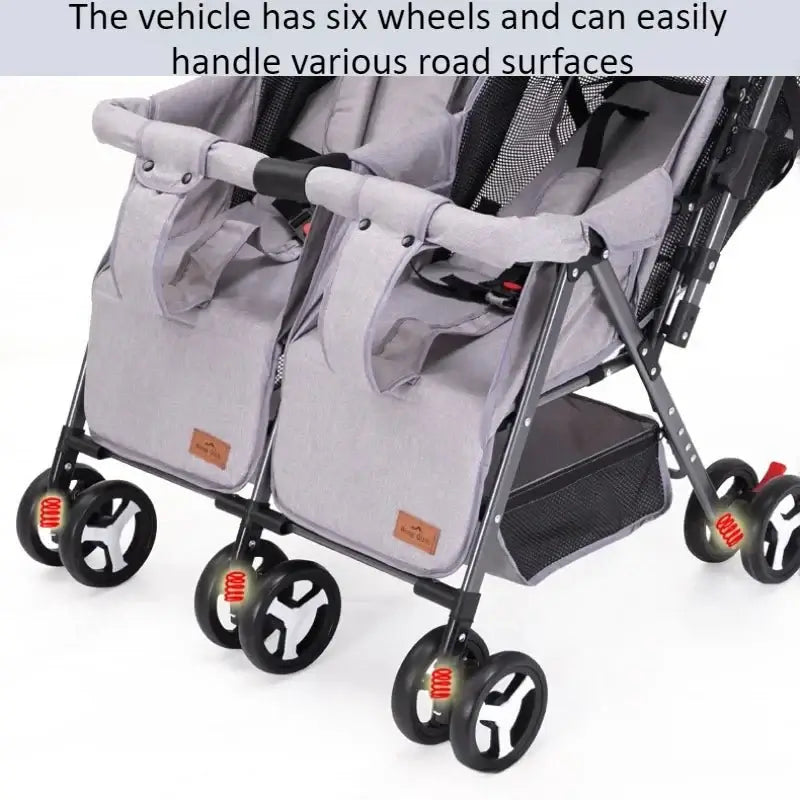 &quot;Lightweight Foldable Twin Stroller - Sit &amp; Lying Option&quot; - Paws For Baby