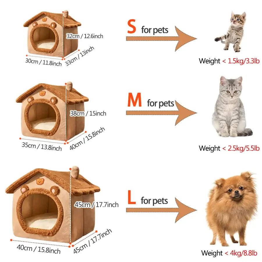 Foldable Pet House Removable Washable - Paws For Baby