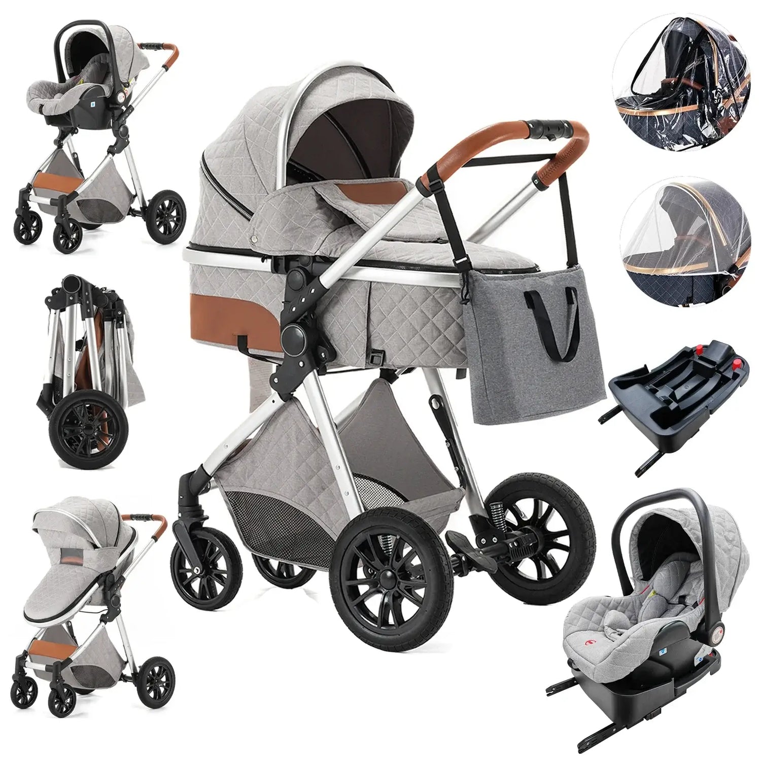 Luxury Baby Stroller 3 in 1 - Paws For Baby