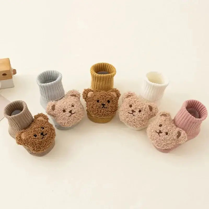 &quot;Cartoon Bear Baby Socks - Winter Warm &amp; Anti - Slip&quot; - Paws For Baby