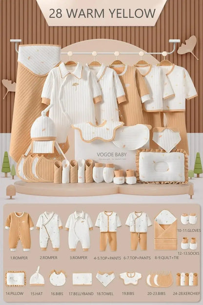 100% Cotton Baby Clothing Set – 28 Pieces Unisex