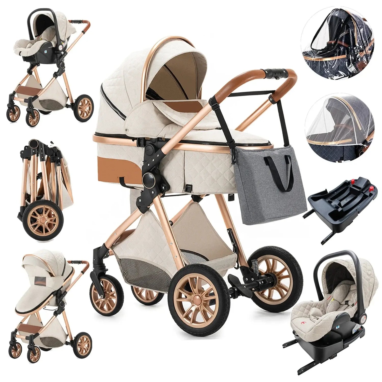 Luxury Baby Stroller 3 in 1 - Paws For Baby