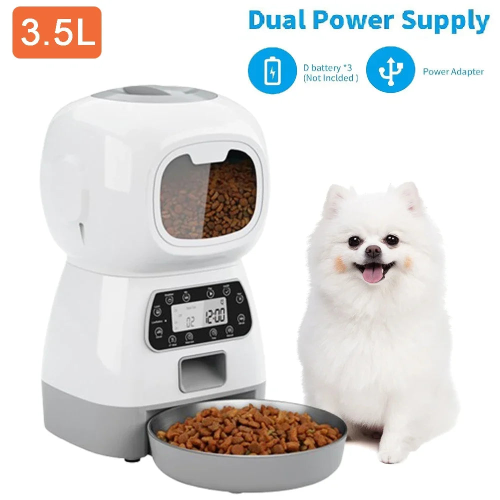 Smart Auto Pet Feeder 🐾 3.5L Stainless Steel Bowl