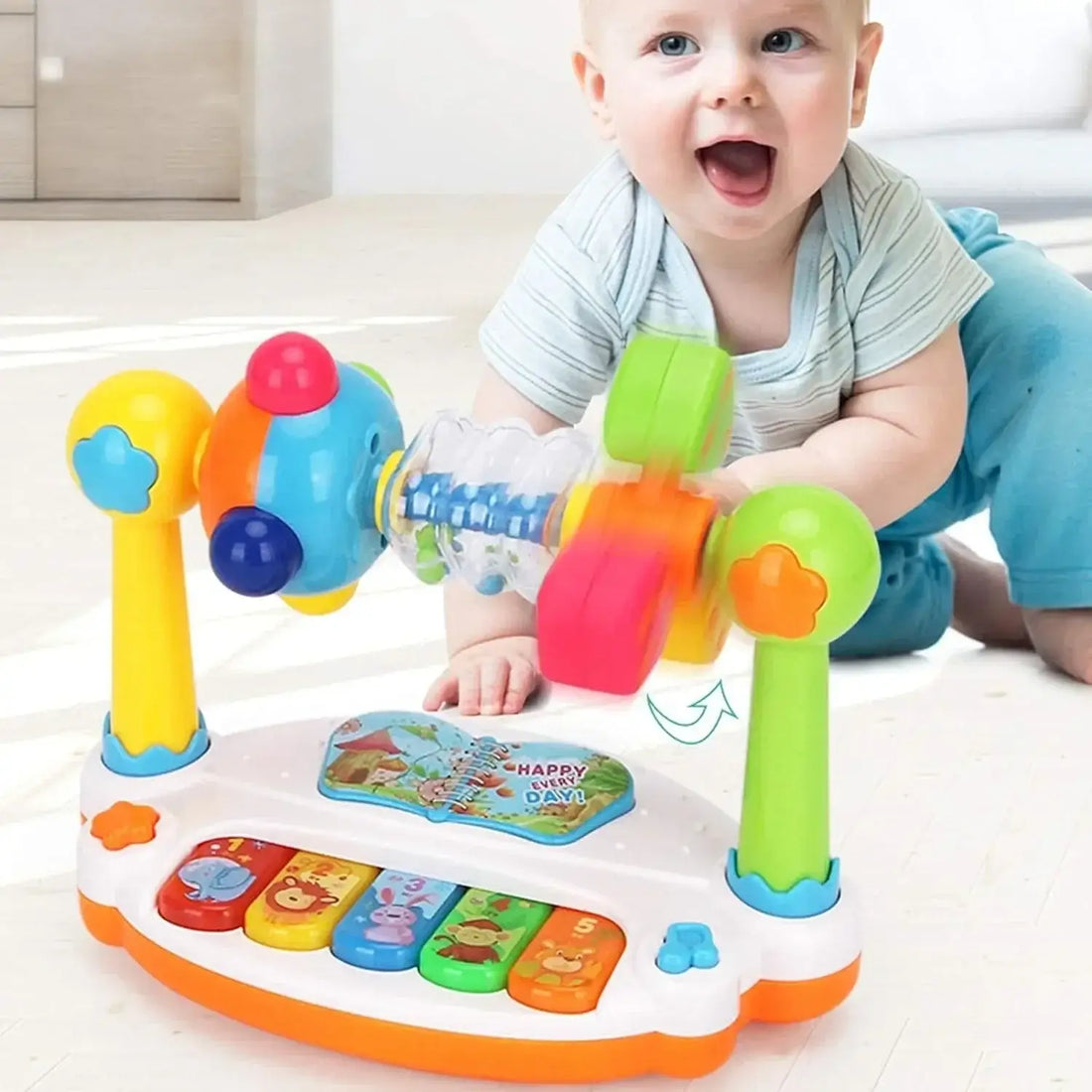 Kids Rotating Toy Musical Piano with Lights