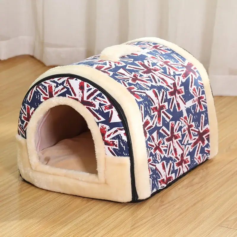 Folding Plush Dog House - Paws For Baby