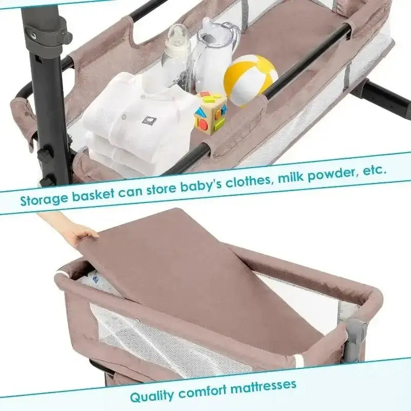 Portable Nursery Bed with Mosquito Net | Adjustable Travel Crib for Newborns - Paws For Baby