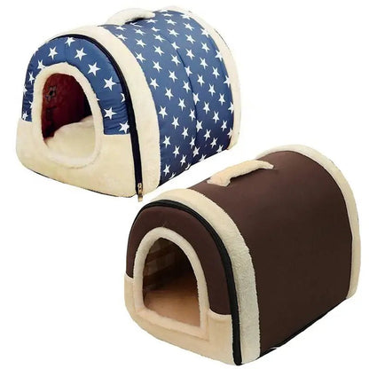 Folding Plush Dog House - Paws For Baby