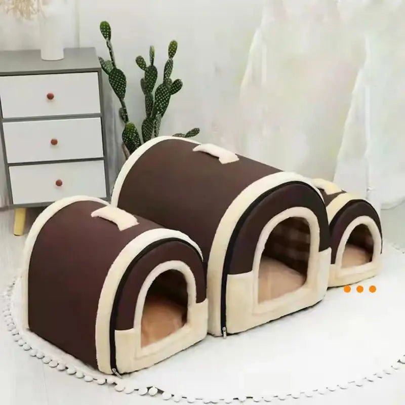 Folding Plush Dog House - Paws For Baby