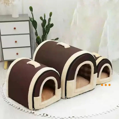 Folding Plush Dog House - Paws For Baby