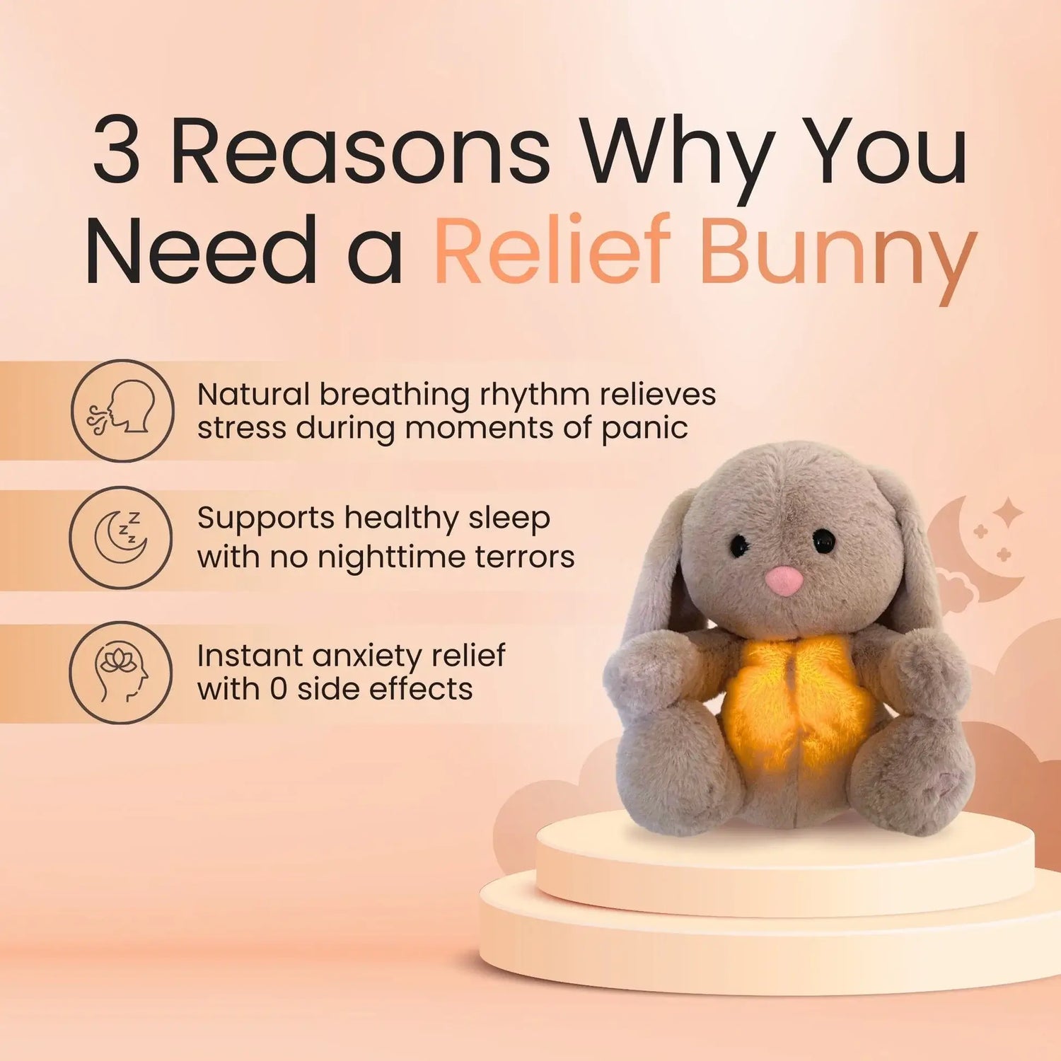 Breathing Bunny Plush - Soothing Music Comfort Toy - Paws For Baby