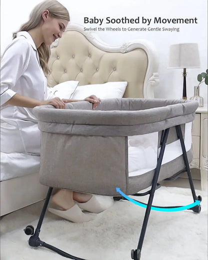 &quot;Baby Travel Cot with Mattress &amp; Silent Wheels - XYT - 001&quot; - Paws For Baby