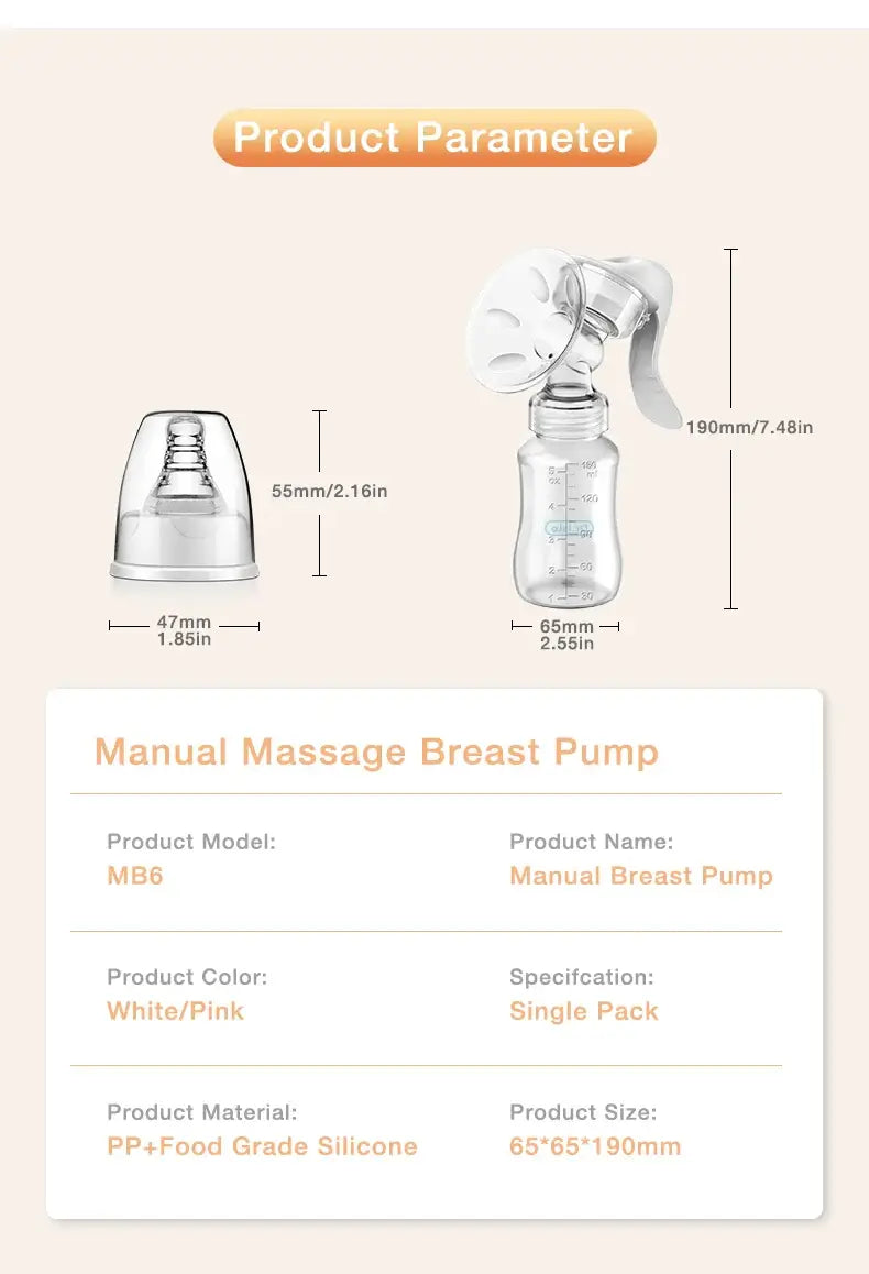 Dr.Isla Manual Breast Pump with Bottle Without BPA