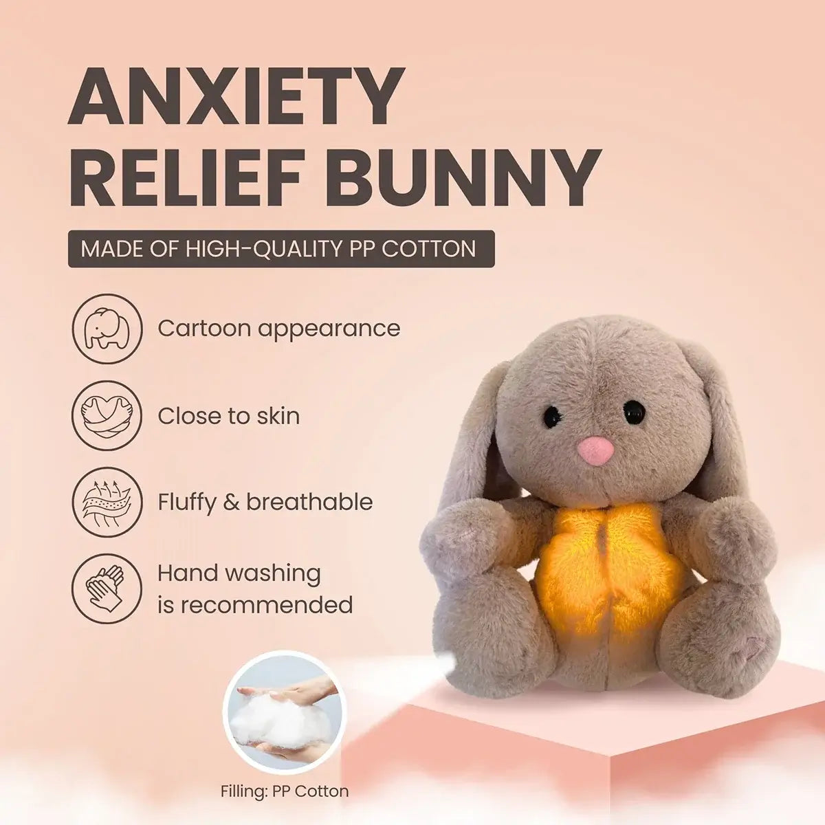 Breathing Bunny Plush - Soothing Music Comfort Toy - Paws For Baby