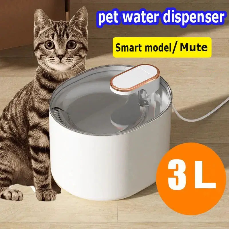 3L Silent Pet Water Fountain 🐾 LED &amp; USB Powered