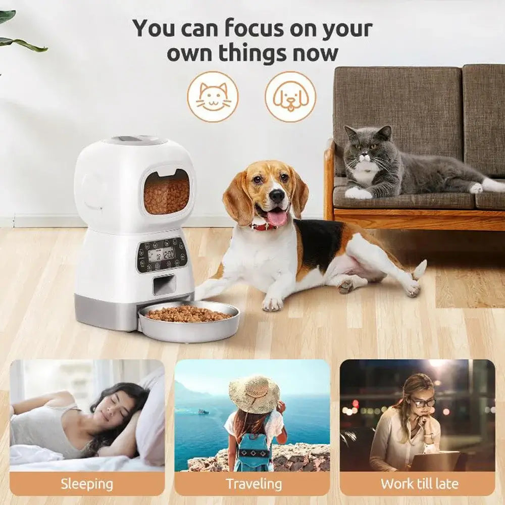 3.5L Smart Pet Feeder 🐾 WiFi &amp; Voice Recorder