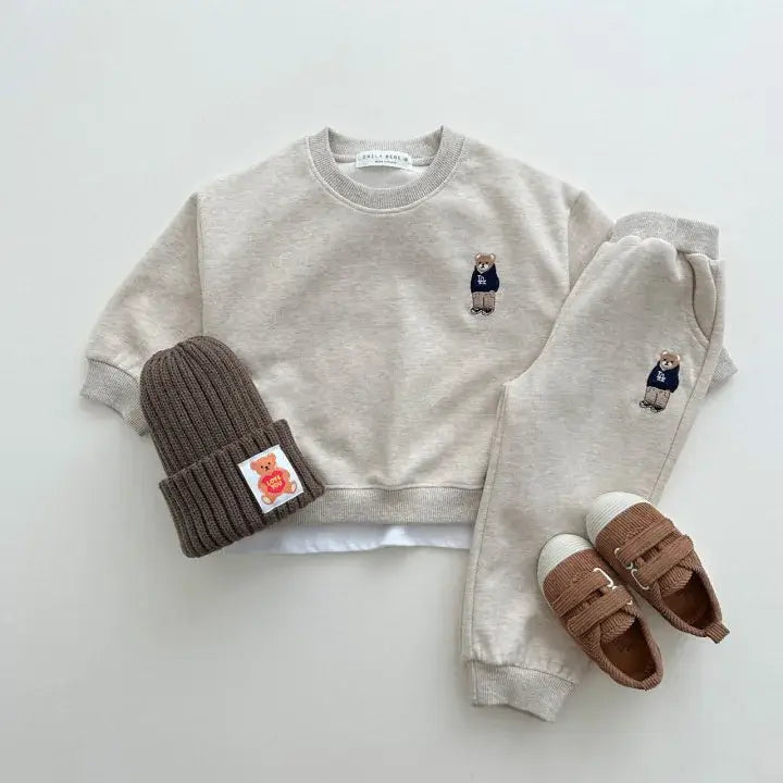 Bear Pullover &amp; Pants Set - 2pc Cotton Kids Outfit