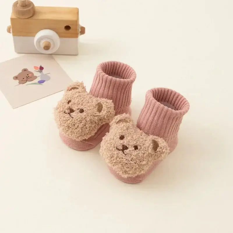 &quot;Cartoon Bear Baby Socks - Winter Warm &amp; Anti - Slip&quot; - Paws For Baby