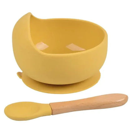 2 - Piece Silicone Baby Feeding Bowl Set - Suction Bowl &amp; Spoon - Paws For Baby