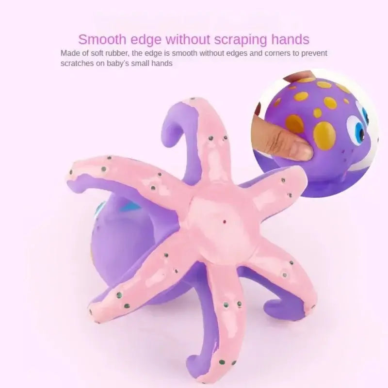 &quot;Floating Purple Octopus Bath Toy with Hoopla Rings&quot; - Paws For Baby