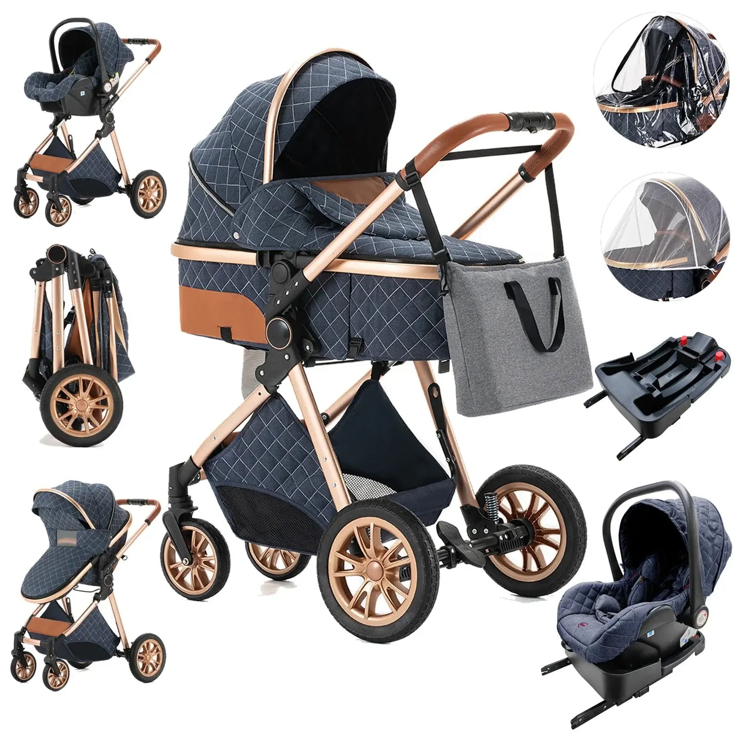 Luxury Baby Stroller 3 in 1 - Paws For Baby