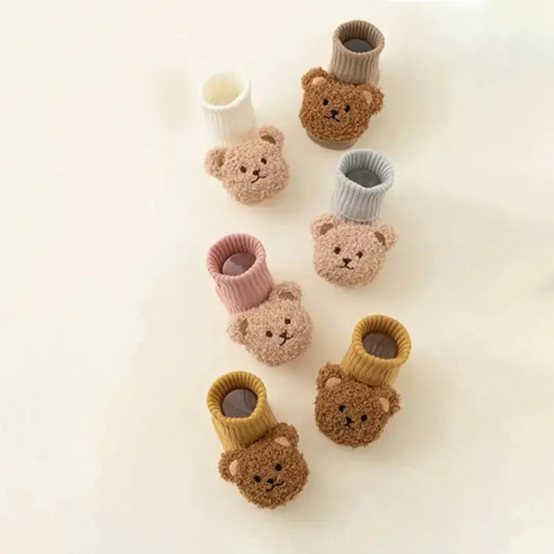 &quot;Cartoon Bear Baby Socks - Winter Warm &amp; Anti - Slip&quot; - Paws For Baby