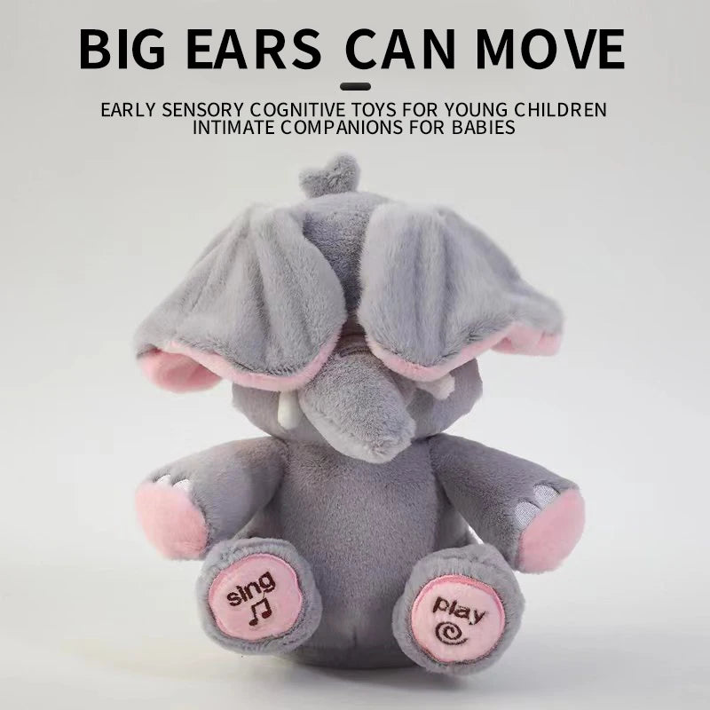 Electric Plush Elephant Toy with Moving Ears