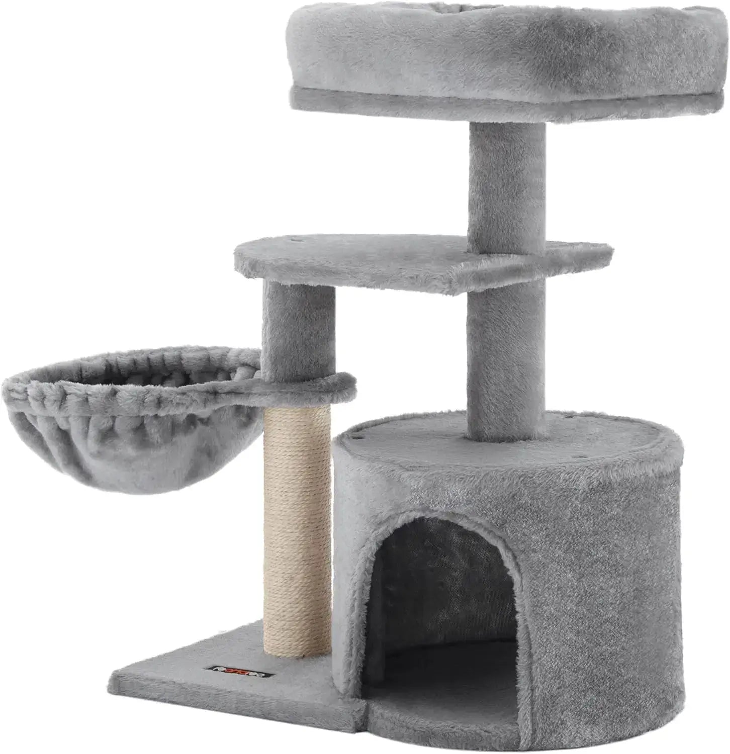 Small Cat Tree Tower - Wide Perch, Multi - Level Condo for Large Indoor Cats - Paws For Baby