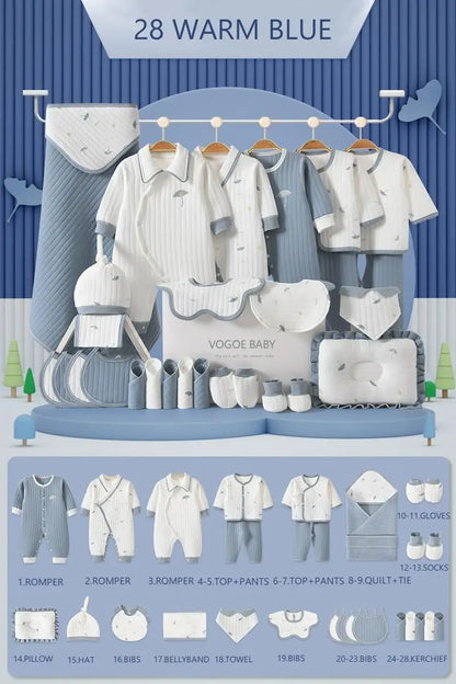 100% Cotton Baby Clothing Set – 28 Pieces Unisex