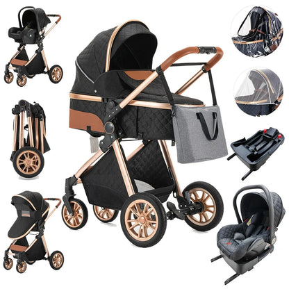 Luxury Baby Stroller 3 in 1 - Paws For Baby