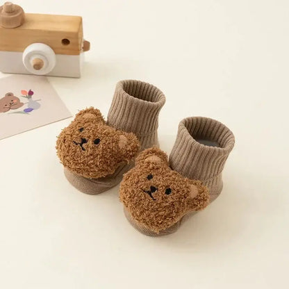 &quot;Cartoon Bear Baby Socks - Winter Warm &amp; Anti - Slip&quot; - Paws For Baby