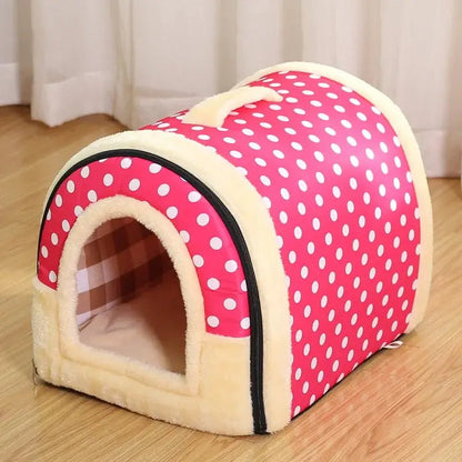 Folding Plush Dog House - Paws For Baby